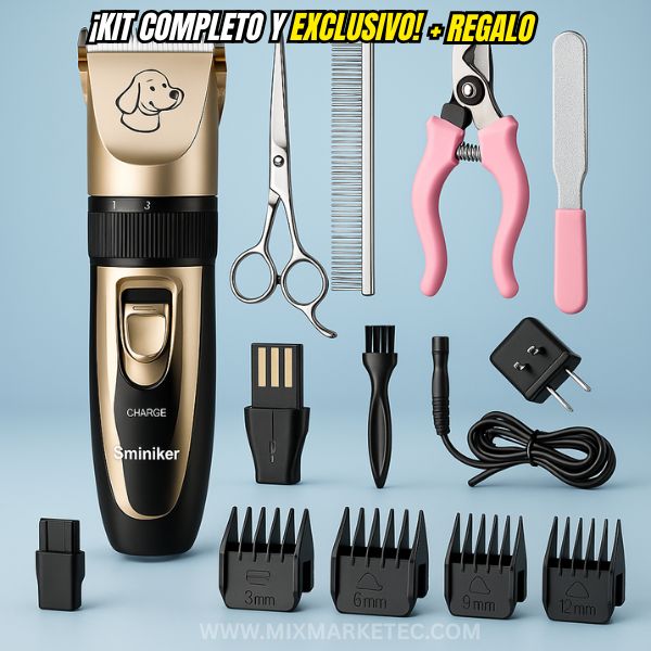 COMBO!! Kit Máquina para Cortar Pelo de Mascotas CutPet™ + Cepillo de vapor 3 en 1 (REGALO)