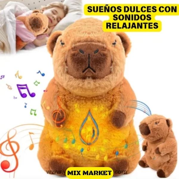 KapiDream™ Capibara Relajante con Luz y Sonido Calmante Anti-Estrés