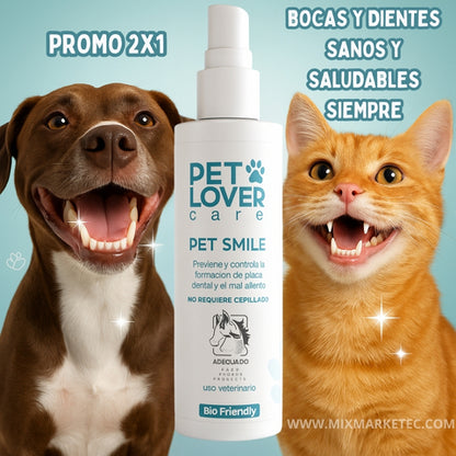 SmilePet™ Spray bioamigable de ultra protección dental y mal aliento en mascotas + PROMO 2X1 🎁