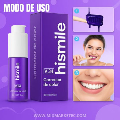 Hismile™ Blanqueador Dental V34, Sonrisa más blanca en minutos