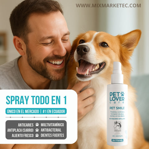 SmilePet™ Spray bioamigable de ultra protección dental y mal aliento en mascotas + PROMO 2X1 🎁