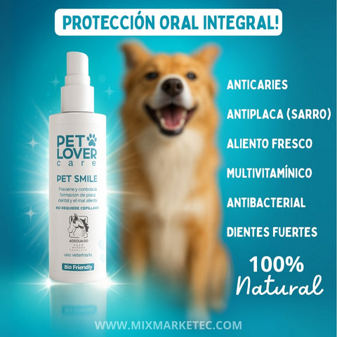 SmilePet™ Spray bioamigable de ultra protección dental y mal aliento en mascotas + PROMO 2X1 🎁
