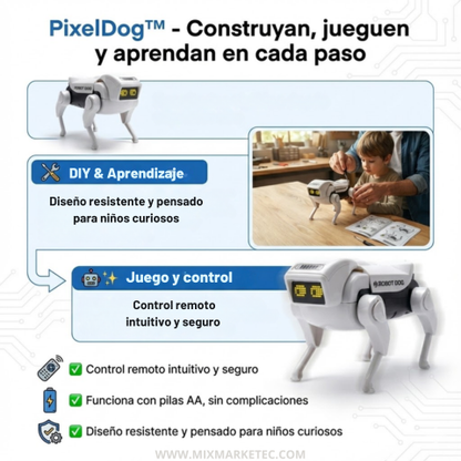 PixelDog™ Perro Robot Interactivo, Ensámblalo, contrólalo y crea recuerdos inolvidables