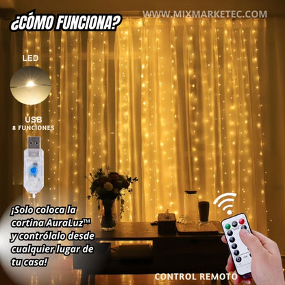PROMO 2X1!! AuraLuz™ Cortina de Luces LED, Crea un ambiente mágico esta Navidad🎁