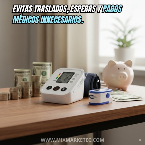 VitalPack™ Tensiómetro con voz y Oxímetro, Mide tu presión y oxígeno al instante🎁