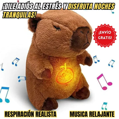 KapiDream™ Capibara Relajante con Luz y Sonido Calmante Anti-Estrés