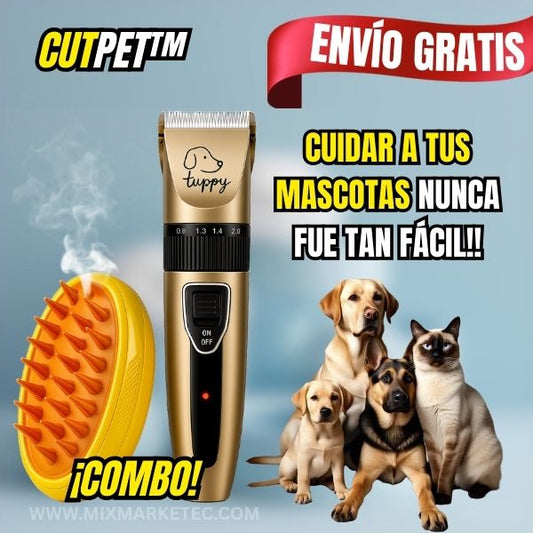 COMBO!! Kit Máquina para Cortar Pelo de Mascotas CutPet™ + Cepillo de vapor 3 en 1 (REGALO)