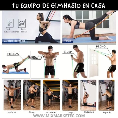 GymFlex™ – Kit 5 ligas tubulares + Accesorios premium Gratis🎁