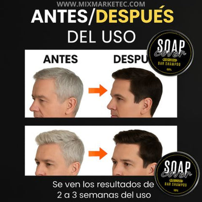 SoapCover® Jabón de Henna Anti Canas