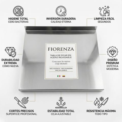 Tabla De Picar Acero Inoxidable - Higiene Profesional en Tu Cocina🧑‍🍳