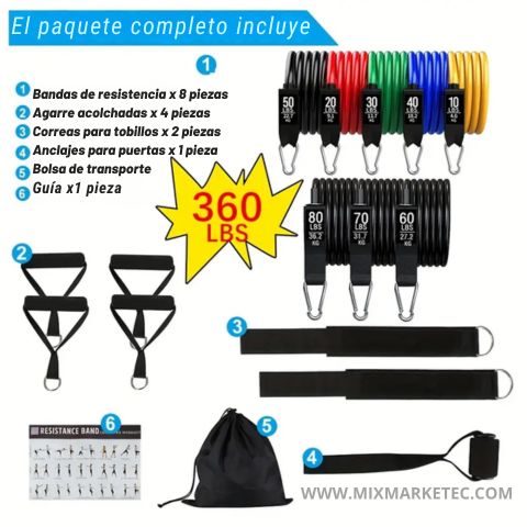 GymFlex™ – Kit 5 ligas tubulares + Accesorios premium Gratis🎁