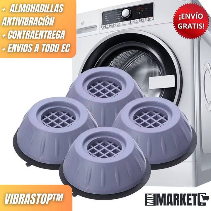 VibraStop™ Set X4 Almohadillas Antivibración para Lavadora, Elimina ruido y movimiento al instante